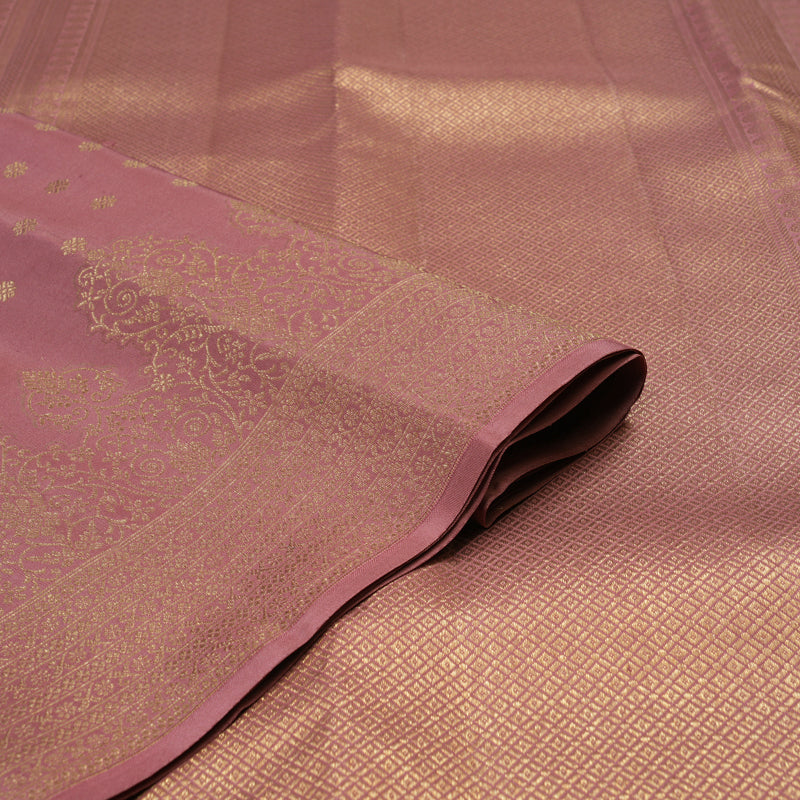 Hayagrivas Handloom Pure Kanjivaram Silk Saree in Enchanting Rosewood Pink KBE385E1-5