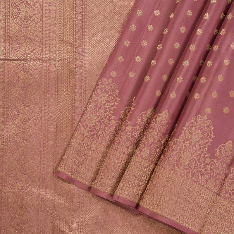 Hayagrivas Handloom Pure Kanjivaram Silk Saree in Enchanting Rosewood Pink KBE385E1-5