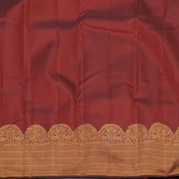Hayagrivas Handloom Pure Kanjivaram Silk Saree in Opulent Wine Maroon KBE385E1-7