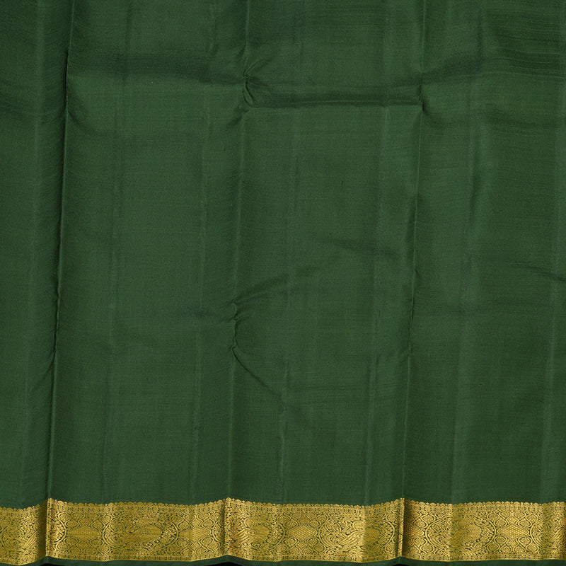 Hayagrivas Sea Blue Handloom Kanjivaram Silk Saree with Bottle Green Border KBE38D2-1