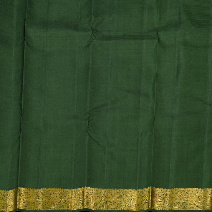 Hayagrivas Sea Blue Handloom Kanjivaram Silk Saree with Bottle Green Border KBE38D2-1