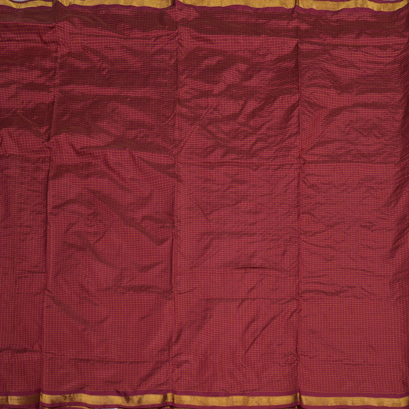 Hayagrivas Handloom Kanjivaram Nine yards silk saree in Maroon KBE393E1-3