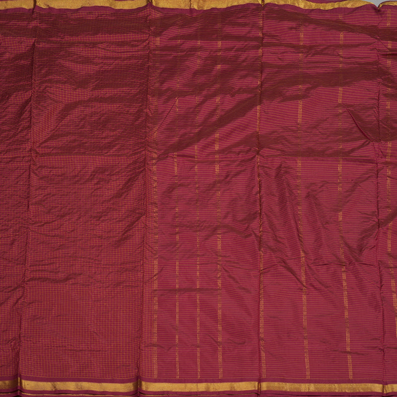 Hayagrivas Handloom Kanjivaram Nine yards silk saree in Maroon KBE393E1-3