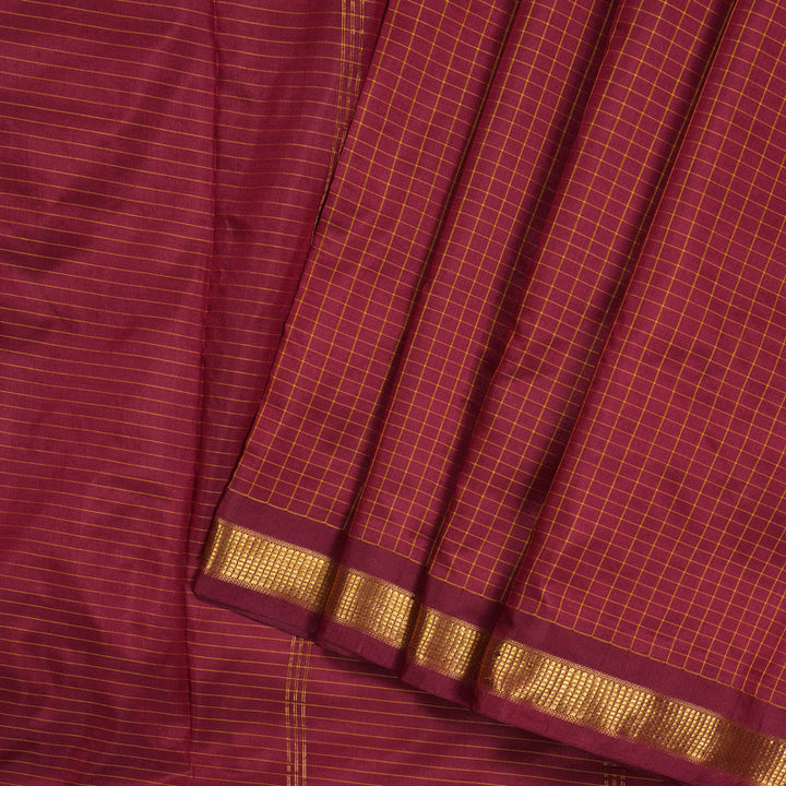 Hayagrivas Handloom Kanjivaram Nine yards silk saree in Maroon KBE393E1-3