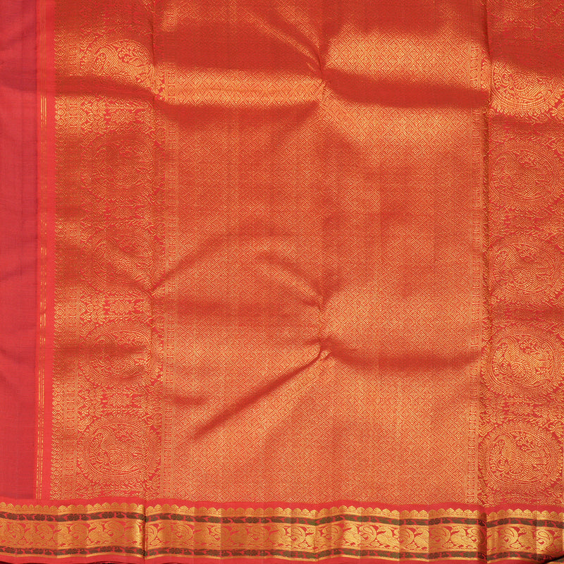 Hayagrivas Handloom Exemplary Kanchana Brown With Red Kanjivaram Silk Saree KBE395E7-1