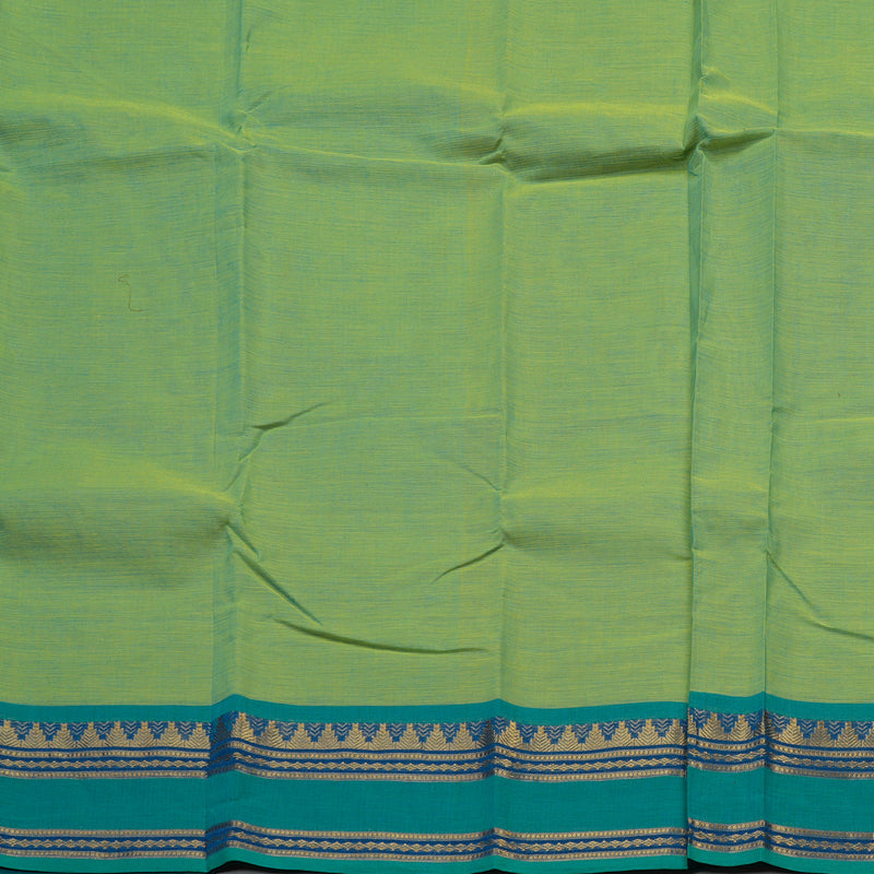 Hayagrivas Handloom Pure Cotton Saree in Dual Tone Sky Blue with Yellow KBE396E1-36
