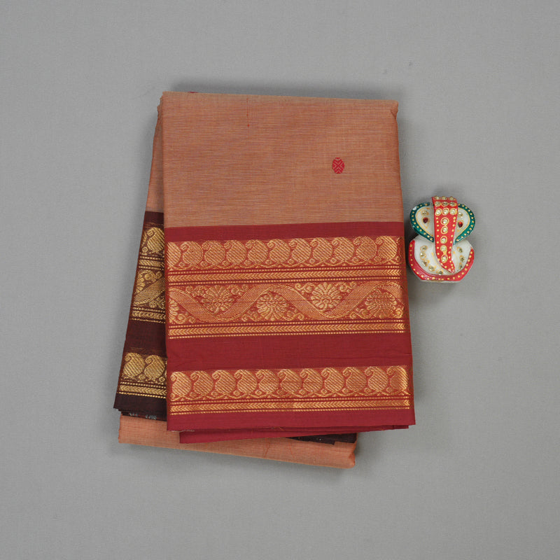 Hayagrivas Handloom Ganga Jamuna Pure Cotton Saree in Onion Pink KBE396E10-20