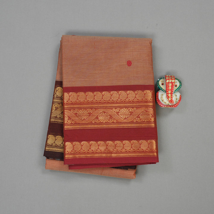 Hayagrivas Handloom Ganga Jamuna Pure Cotton Saree in Onion Pink KBE396E10-20