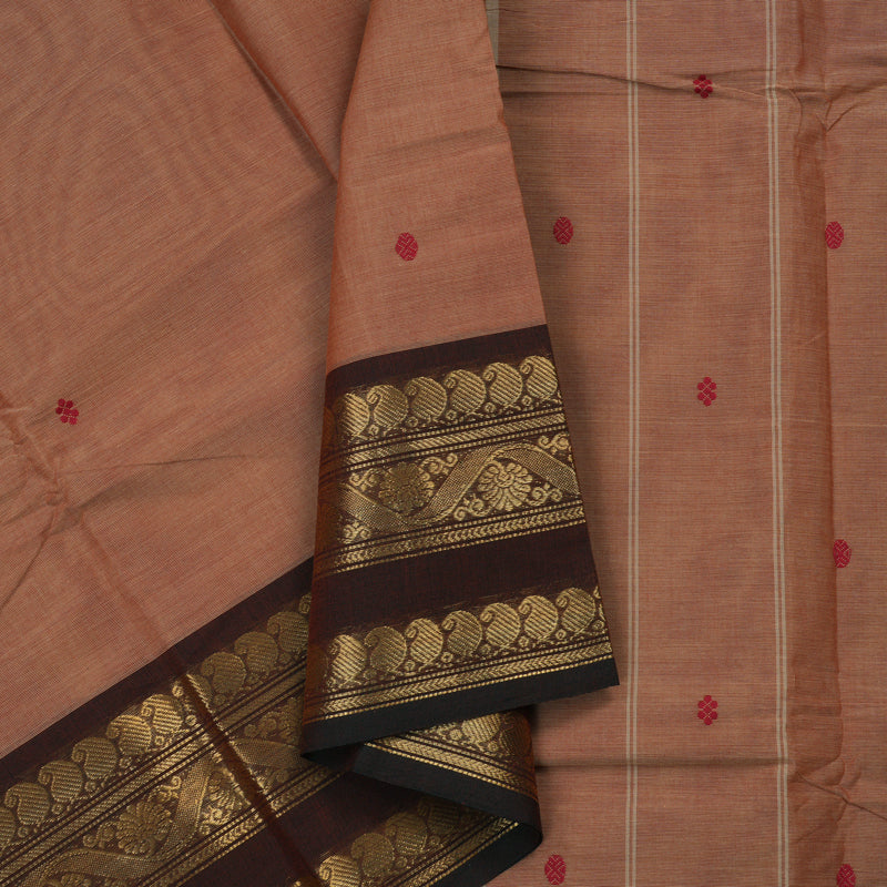 Hayagrivas Handloom Ganga Jamuna Pure Cotton Saree in Onion Pink KBE396E10-20