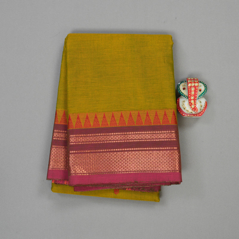 Hayagrivas Handloom Pure Cotton Saree in Refreshing Sampanga Green KBE396E10-22