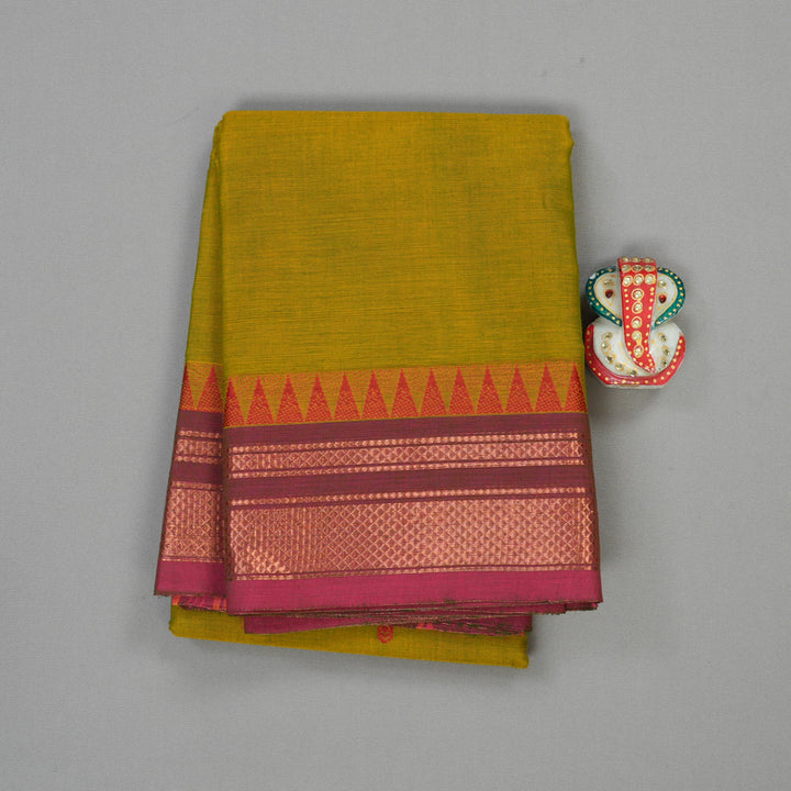 Hayagrivas Handloom Pure Cotton Saree in Refreshing Sampanga Green KBE396E10-22