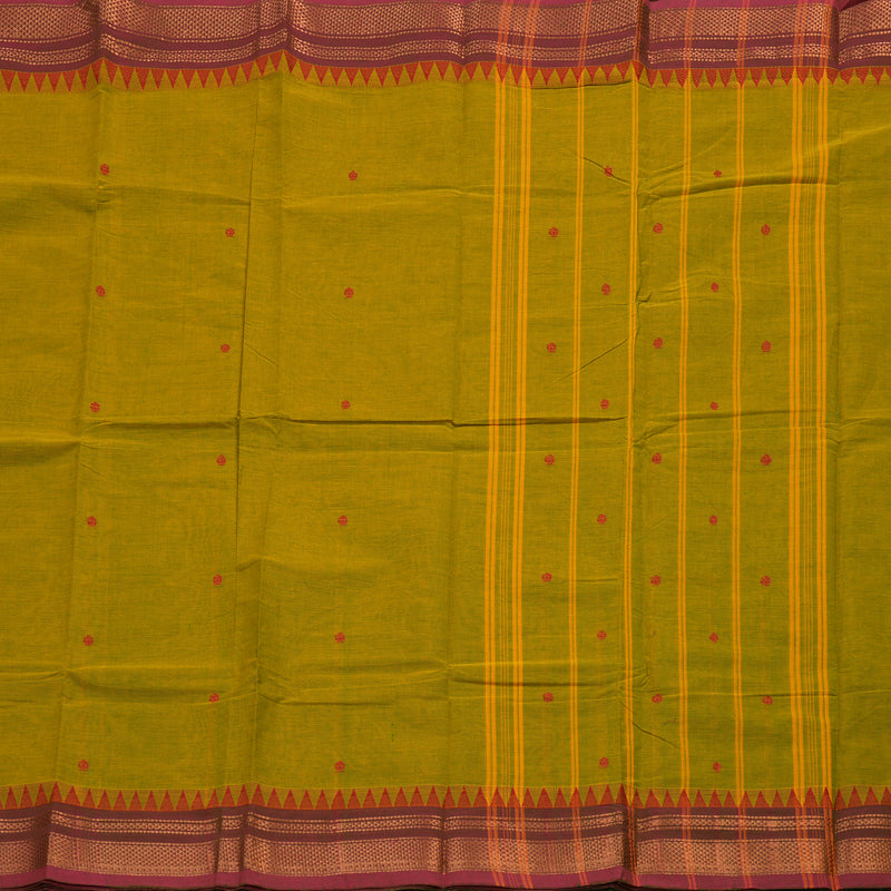 Hayagrivas Handloom Pure Cotton Saree in Refreshing Sampanga Green KBE396E10-22