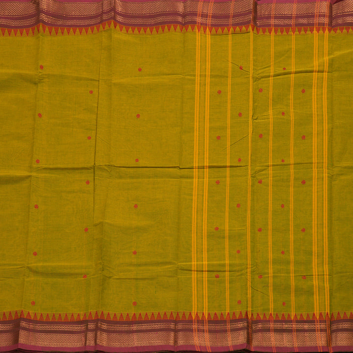 Hayagrivas Handloom Pure Cotton Saree in Refreshing Sampanga Green KBE396E10-22