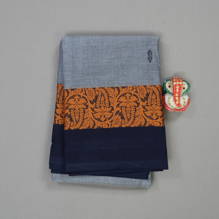 Hayagrivas Handloom Pure Cotton Saree in Lovely Grey KBE396E10-23