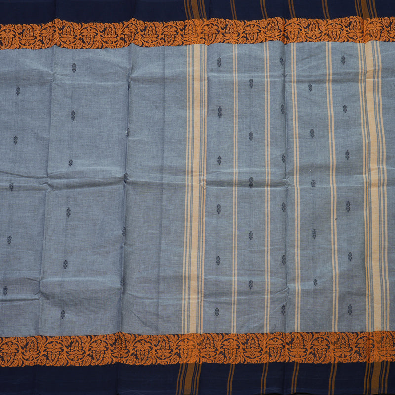 Hayagrivas Handloom Pure Cotton Saree in Lovely Grey KBE396E10-23