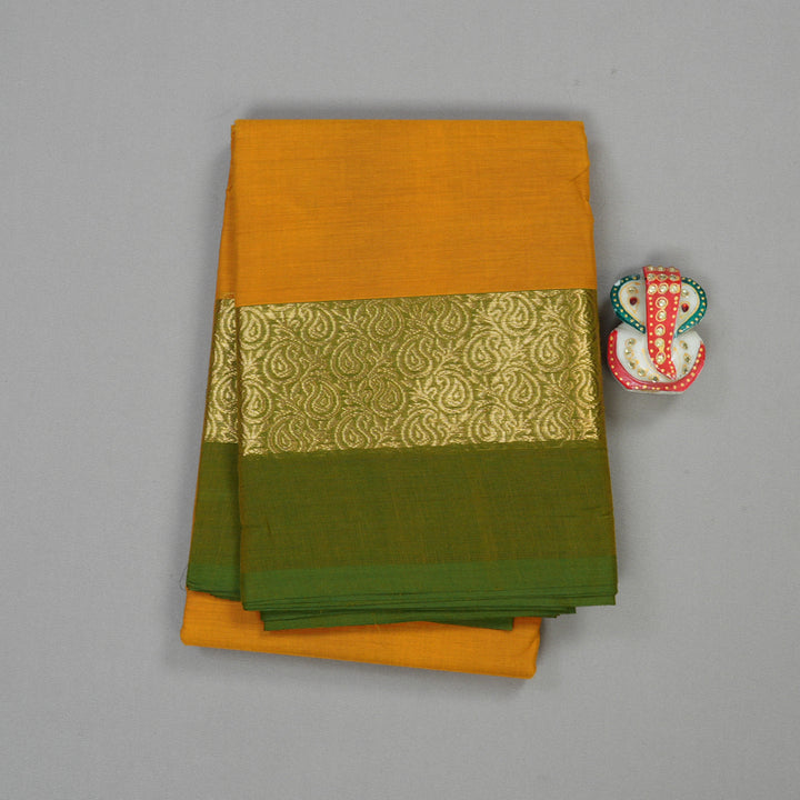 Hayagrivas Handloom Pure Cotton Saree in Vibrant Honey Mustard KBE396E10-24