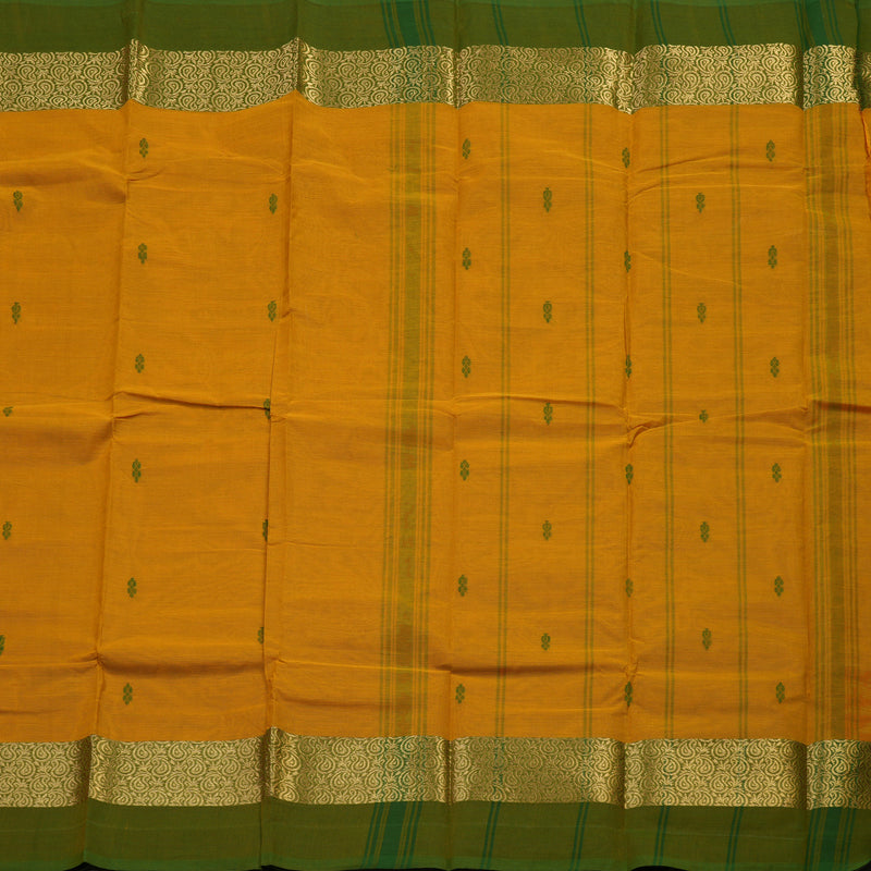 Hayagrivas Handloom Pure Cotton Saree in Vibrant Honey Mustard KBE396E10-24