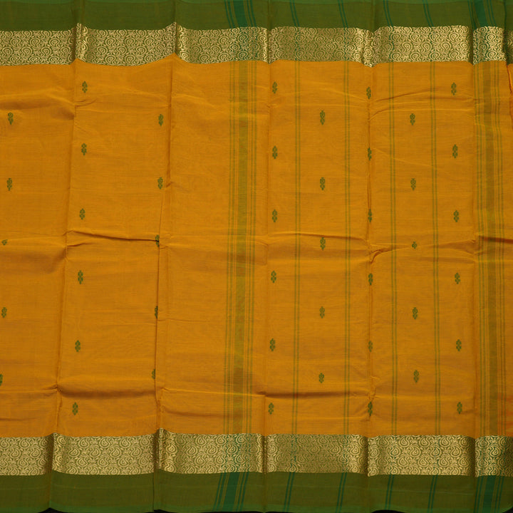 Hayagrivas Handloom Pure Cotton Saree in Vibrant Honey Mustard KBE396E10-24