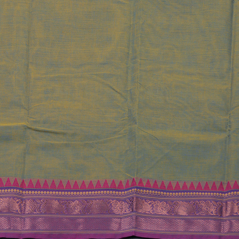 Hayagrivas Handloom Pure Cotton Saree in Lustrous Dual Tone (Yellow with Sky Blue) KBE396E10-34