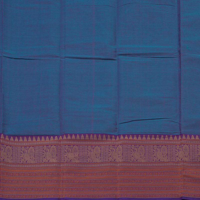 Hayagrivas Handloom Pure Cotton Saree in Soothing Peacock Blue KBE396E11-16