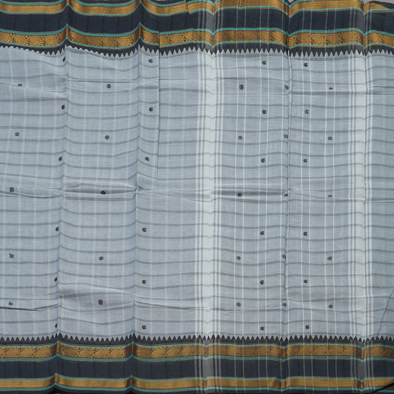 Hayagrivas Handloom Pure Cotton Saree Cool-toned Grey KBE396E12-4