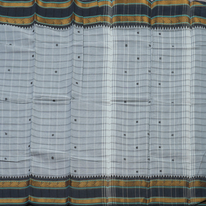 Hayagrivas Handloom Pure Cotton Saree Cool-toned Grey KBE396E12-4