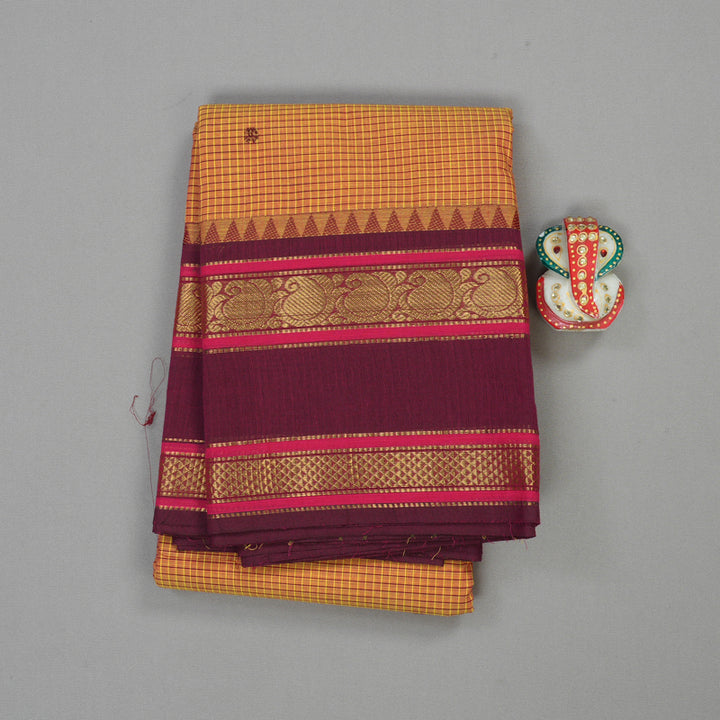 Hayagrivas Handloom Pure Cotton Saree in Glowing Sandal Yellow KBE396E12-7