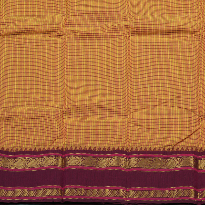 Hayagrivas Handloom Pure Cotton Saree in Glowing Sandal Yellow KBE396E12-7