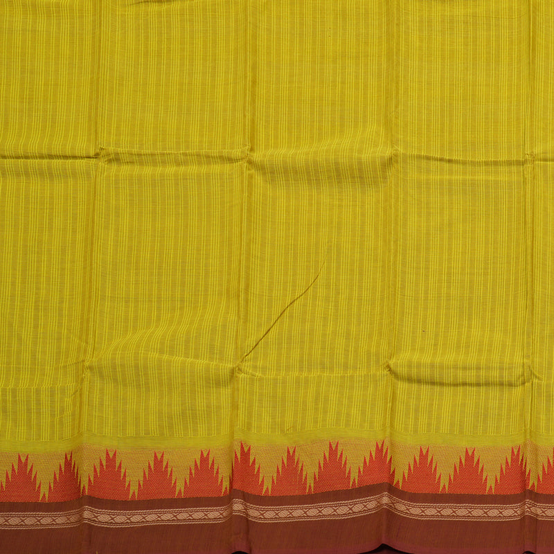 Hayagrivas Handloom Pure Cotton Saree in Lemon Green KBE396E2-1