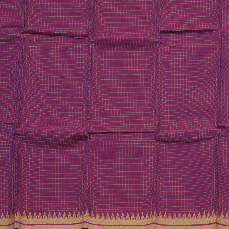 Hayagrivas Handloom Pure Cotton Saree in Enchanting Dark Purple KBE396E2-11