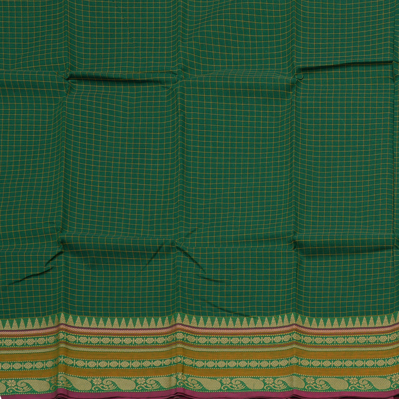 Hayagrivas Handloom Pure Cotton Saree in Striking Bottle Green KBE396E2-32