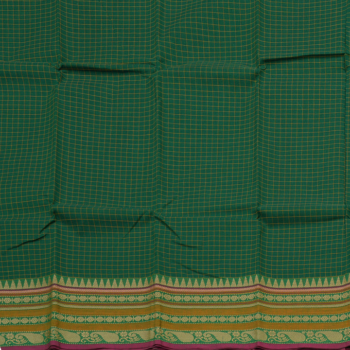 Hayagrivas Handloom Pure Cotton Saree in Striking Bottle Green KBE396E2-32