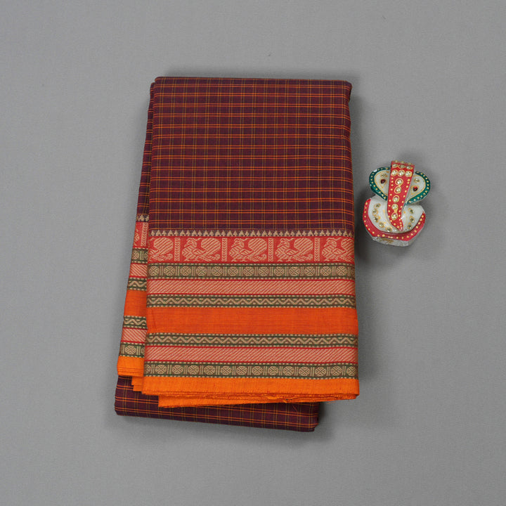 Hayagrivas Handloom Pure Cotton Saree in Captivating Wine Maroon KBE396E2-34
