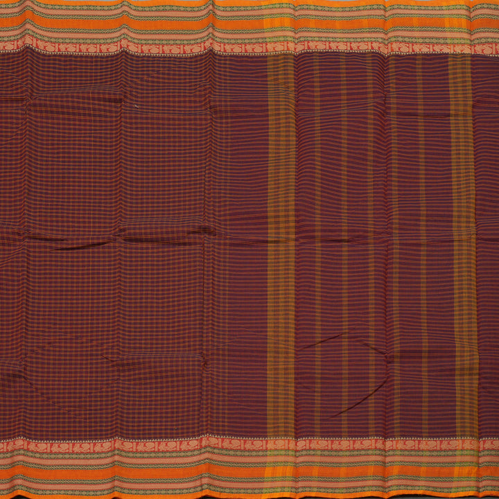 Hayagrivas Handloom Pure Cotton Saree in Captivating Wine Maroon KBE396E2-34
