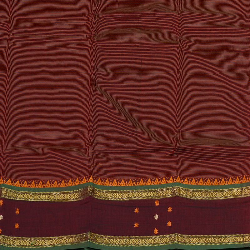 Hayagrivas Handloom Pure Cotton Saree in Radiant Wine Maroon KBE396E4-2