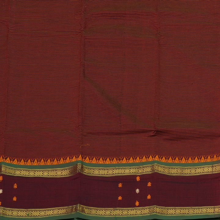 Hayagrivas Handloom Pure Cotton Saree in Radiant Wine Maroon KBE396E4-2
