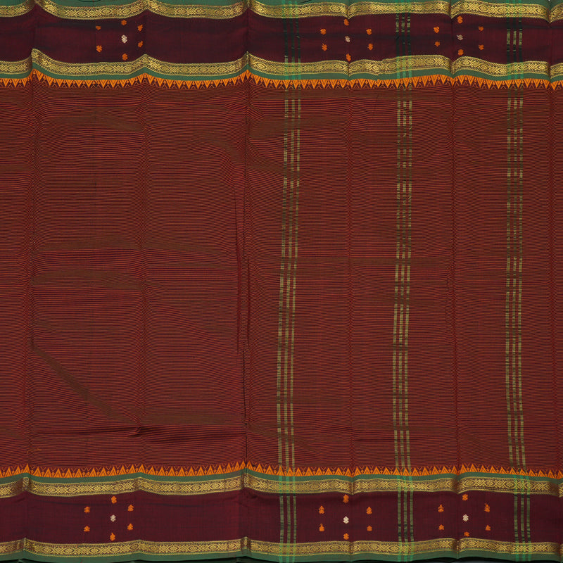 Hayagrivas Handloom Pure Cotton Saree in Radiant Wine Maroon KBE396E4-2