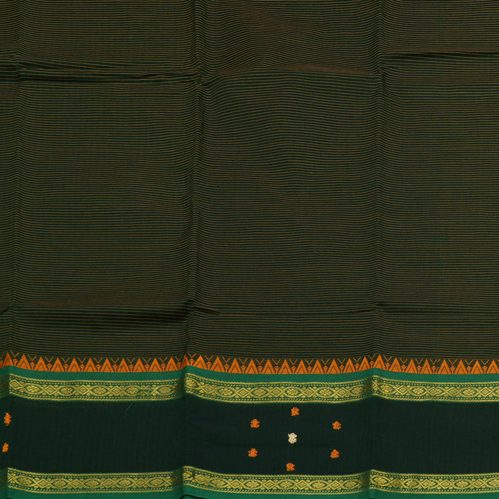 Hayagrivas Handloom Pure Cotton Saree in Rich Bottle Green KBE396E4-3