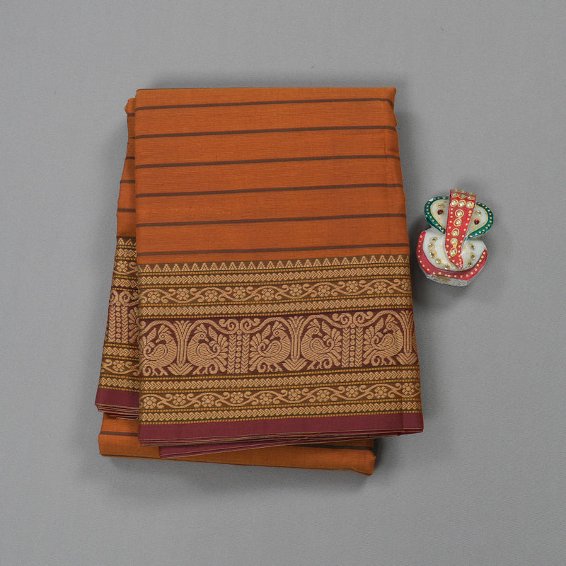 Hayagrivas Handloom Pure Cotton Saree in Mystical Honey Mustard KBE396E6-3