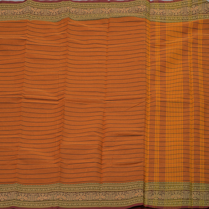 Hayagrivas Handloom Pure Cotton Saree in Mystical Honey Mustard KBE396E6-3