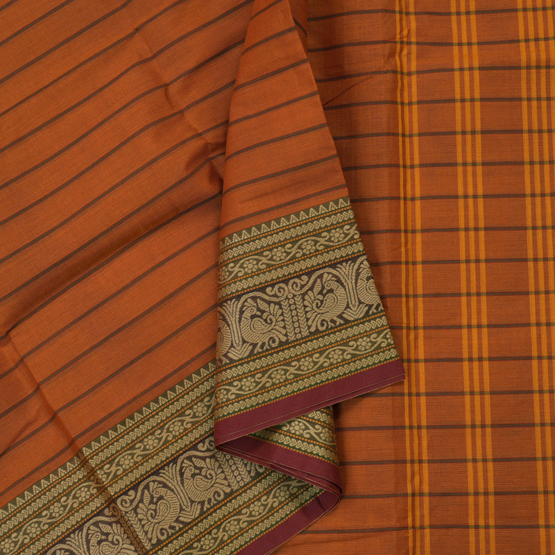 Hayagrivas Handloom Pure Cotton Saree in Mystical Honey Mustard KBE396E6-3