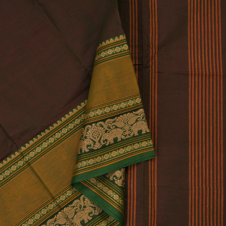 Hayagrivas Handloom Pure Cotton Saree in Whimsical Manthalir ShadeKBE396E6-9
