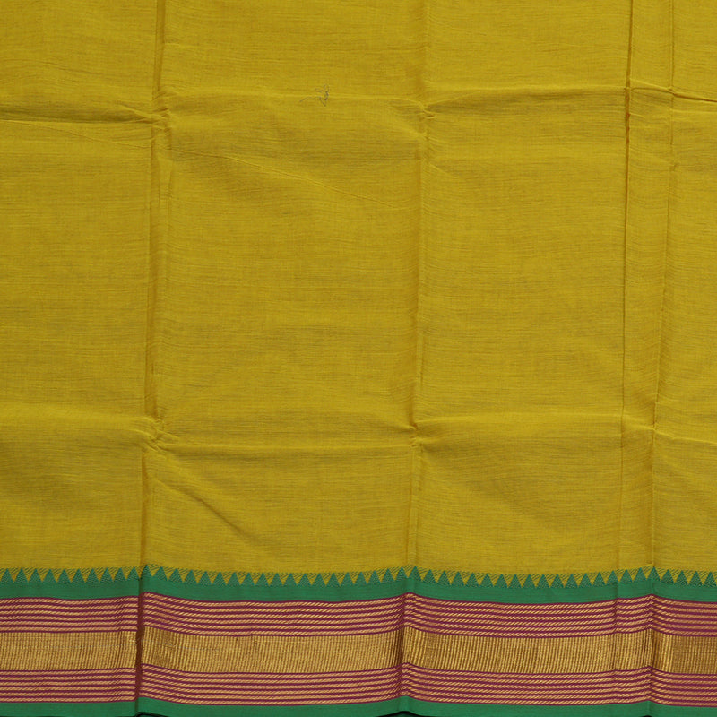 Hayagrivas Handloom Pure Cotton Saree in Gorgeous Sampanga Green KBE396E7-21