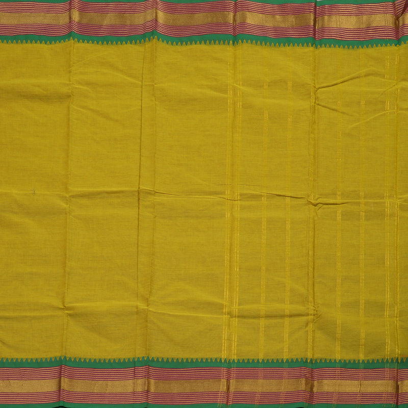 Hayagrivas Handloom Pure Cotton Saree in Gorgeous Sampanga Green KBE396E7-21