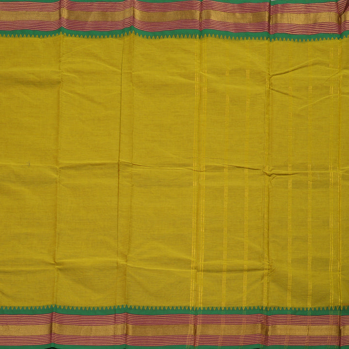 Hayagrivas Handloom Pure Cotton Saree in Gorgeous Sampanga Green KBE396E7-21
