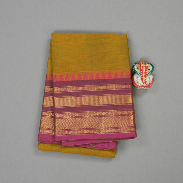 Hayagrivas Handloom Pure Cotton Saree in Sampanga Green KBE396E7-25