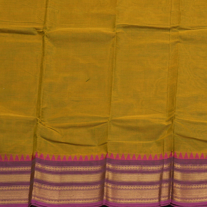 Hayagrivas Handloom Pure Cotton Saree in Sampanga Green KBE396E7-25
