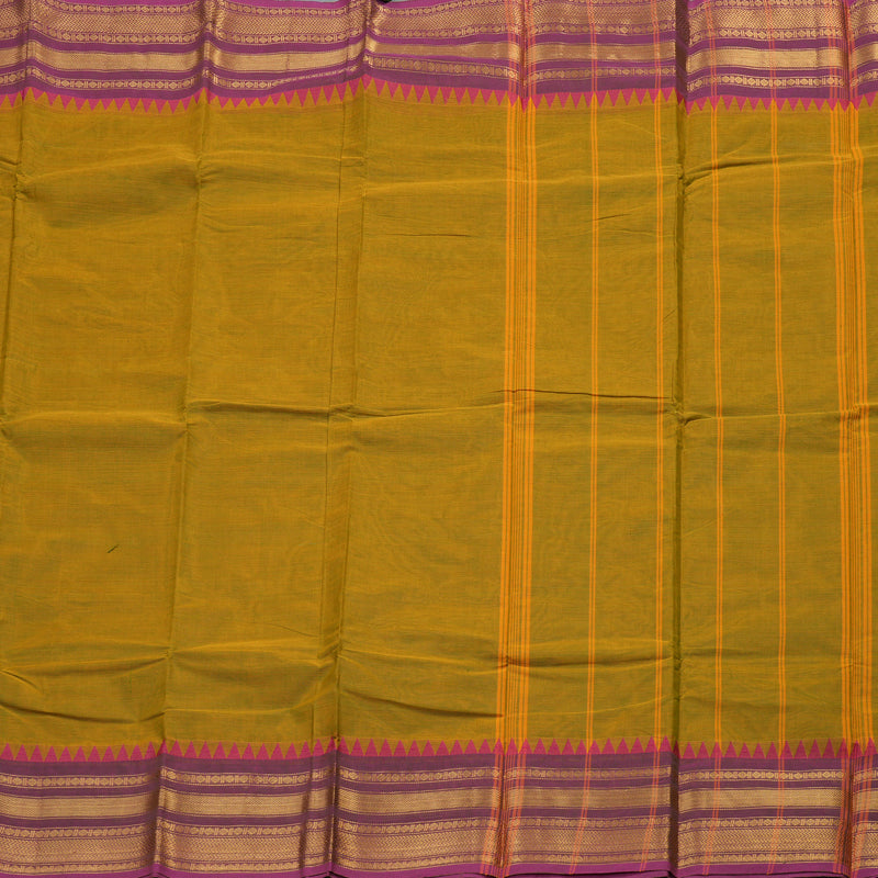 Hayagrivas Handloom Pure Cotton Saree in Sampanga Green KBE396E7-25