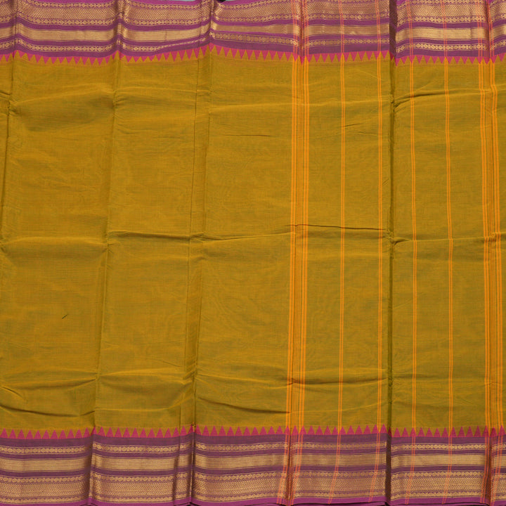 Hayagrivas Handloom Pure Cotton Saree in Sampanga Green KBE396E7-25