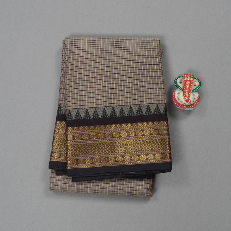 Hayagrivas Handloom Pure Cotton Saree in Pastel-toned Beige KBE396E8-2
